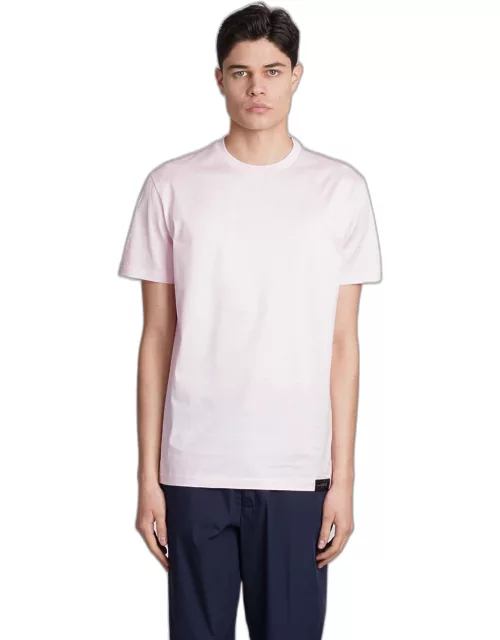 Low Brand B134 Basic T-shirt In Rose-pink Cotton