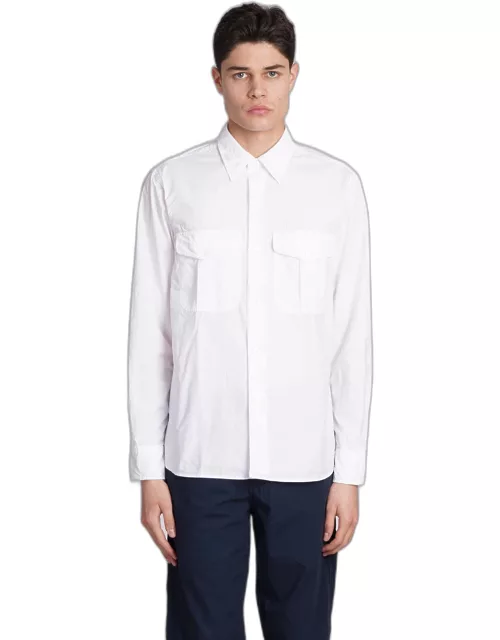 Aspesi Camicia Glenn Shirt In White Cotton