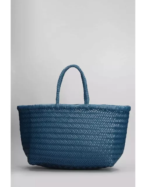 Dragon Diffusion Bamboo Triple Jump Tote In Blue Leather