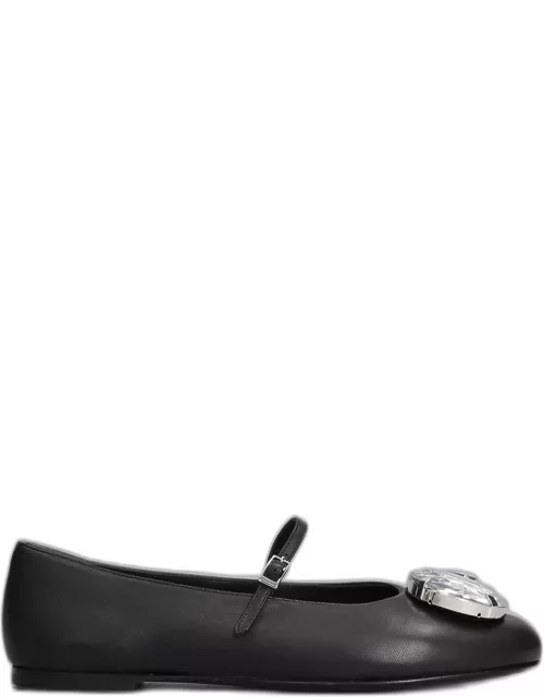 AREA Ballet Flats In Black Leather