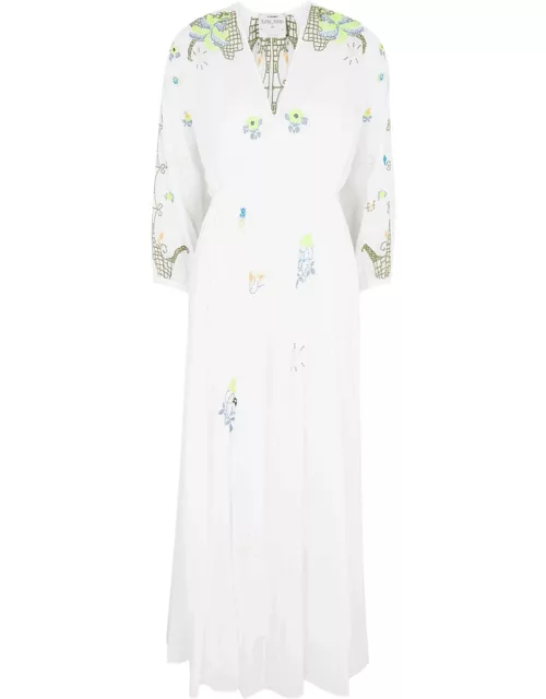 Forte_forte Eden Embroidered Cotton-voile Maxi Dress - White - 1 (UK 8 / S)