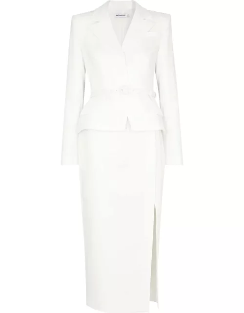 Self-portrait Belted Blazer Midi Dress - White - 10 (UK10 / S)