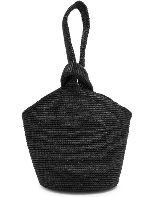Sensi Studio Straw top Handle bag - Black