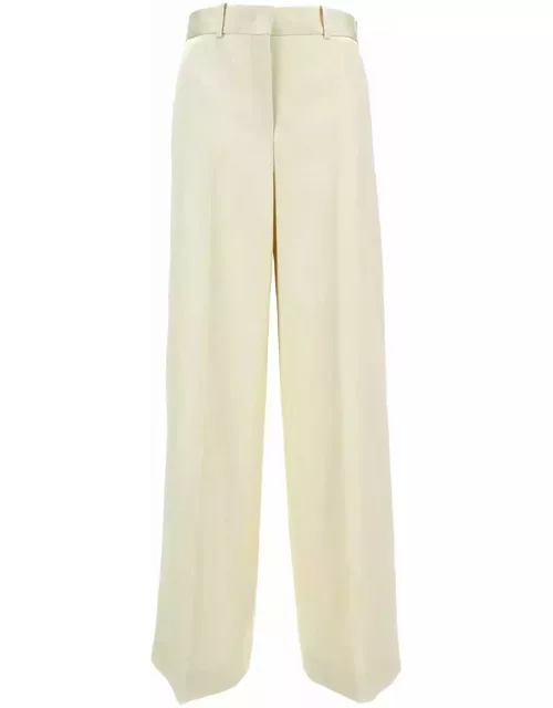 Jil Sander Beige High Waisted Tailoring Pants In Silk Blend Woman