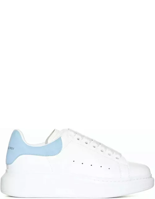 Alexander McQueen Sneakers In Leather And Light Blue Hee