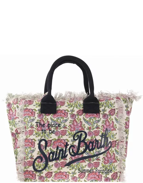 MC2 Saint Barth Vanity - Canvas Bag With Floral Print