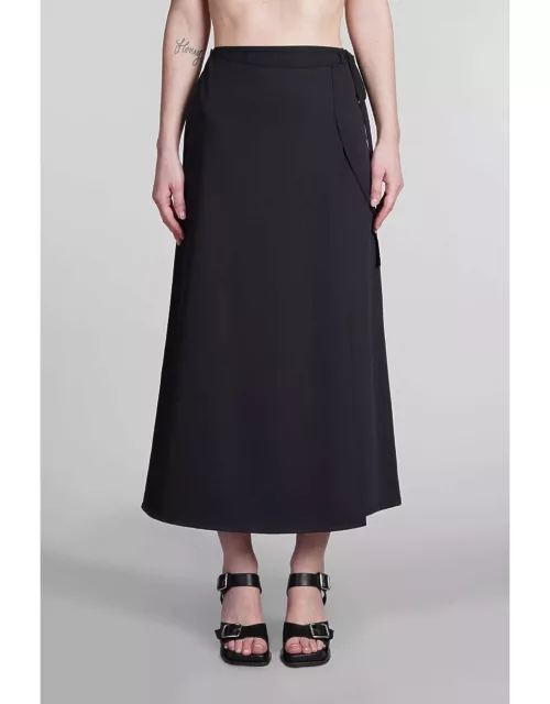 Lemaire Skirt In Black Woo