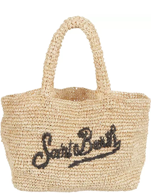 MC2 Saint Barth Logo Embroidered Woven Shopper Bag