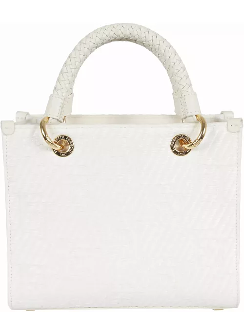 Elisabetta Franchi Woven Top Handle Patterned Tote