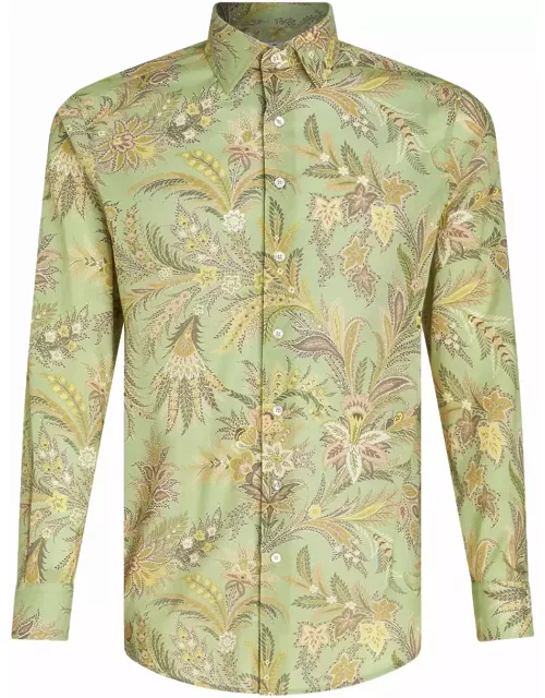 Etro Green Shirt With Paisley Print