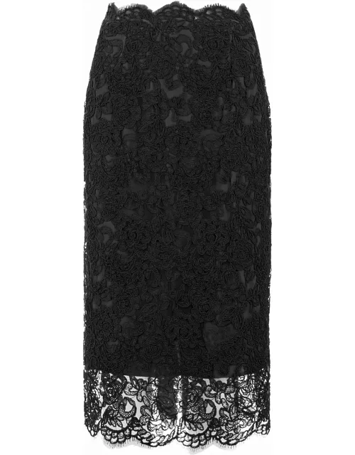 Ermanno Scervino Black Lace Longuette Skirt