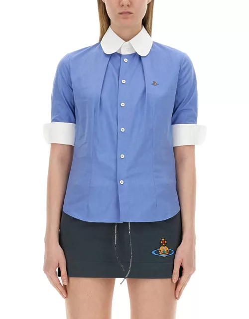 vivienne westwood shirt with orb embroidery
