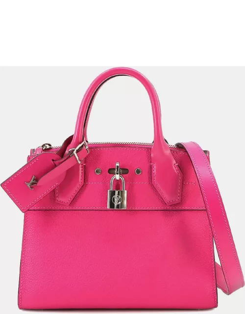 Louis Vuitton Rose Fuchsia Leather City Steamer Mini Bag