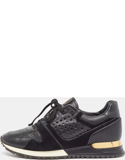 Louis Vuitton Black Leather and Suede Run Away Sneaker