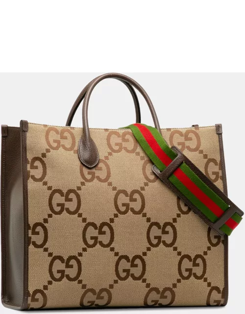 Gucci Brown Canvas Jumbo GG Canvas Tote Bag
