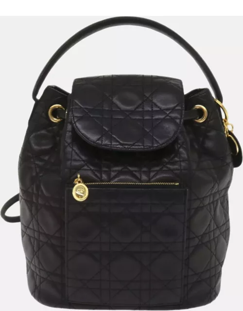 Dior Black Cannage Leather Backpack