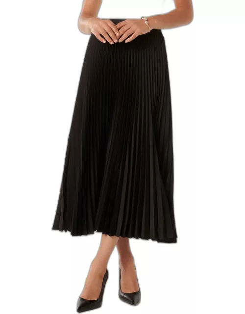 Forever New Women's Estelle Satin Pleated Skirt in Black