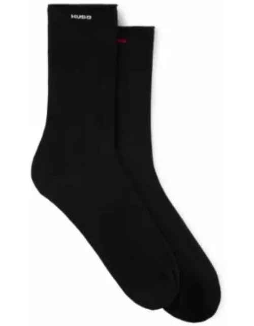 Two-pack of regular-length socks with seamless cuffs- Black Women's Underwear, Pajamas, and Sock