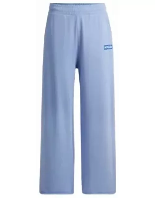Relaxed-fit tracksuit bottoms with logo print- Blue Women's Clothing