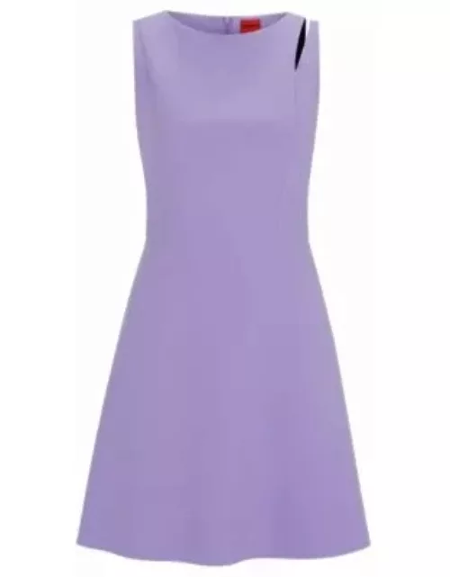 Sleeveless mini dress with cut-out shoulder detail- Light Purple Women's Day Dresse