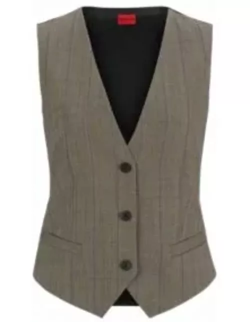 Regular-fit waistcoat in striped cloth- Patterned Women's Cropped Jacket