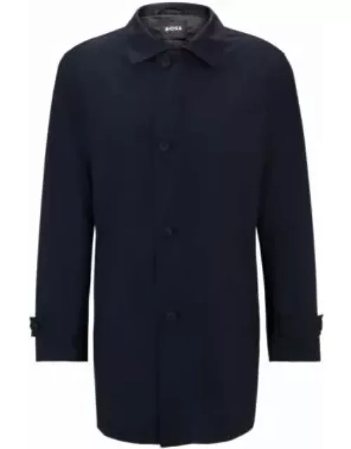 Waterproof coat blended with wool- Dark Blue Men's Formal Coat