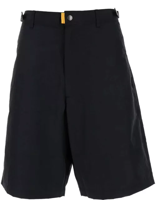 Parajumpers Black Bermuda Shorts With Buckles At Sides In Cotton Blend Man