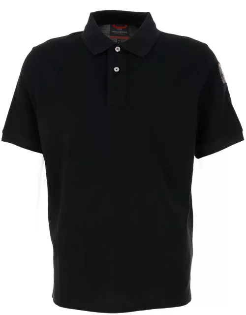 Parajumpers Black Polo Shirt In Cotton Man