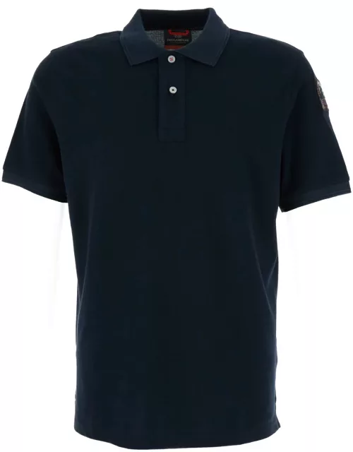 Parajumpers Blue Polo Shirt In Cotton Man