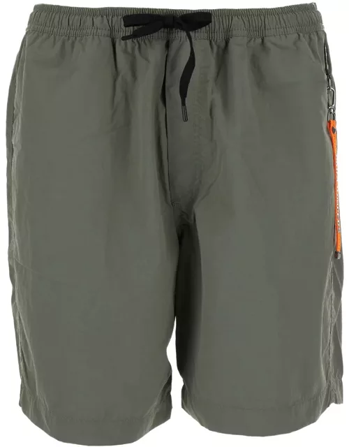 Parajumpers Green Bermuda Shorts With Drawstring In Techno Fabric Man