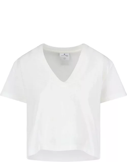 Courrèges V-Neck Short T-Shirt