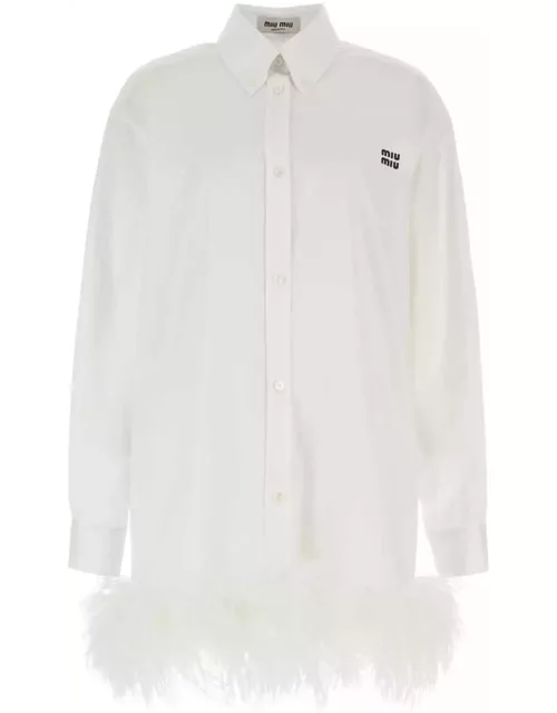 Miu Miu White Poplin Shirt Dres