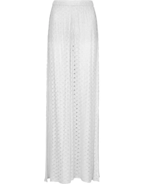 Missoni Metallic Wide-leg Fine-knit Trousers - White - 40 (UK8 / S)
