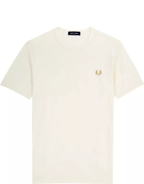 Fred Perry Logo-embroidered Cotton T-shirt - Ecru