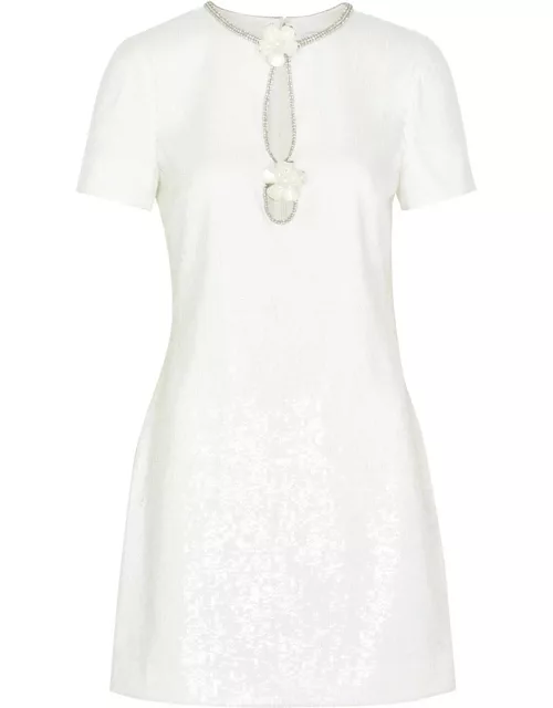 Self-portrait Embellished Sequin Mini Dress - White - 12 (UK12 / M)