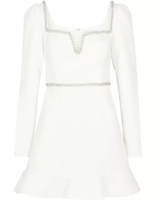 Self-portrait Crystal and Bead-embellished Mini Dress - White - 10 (UK10 / S)