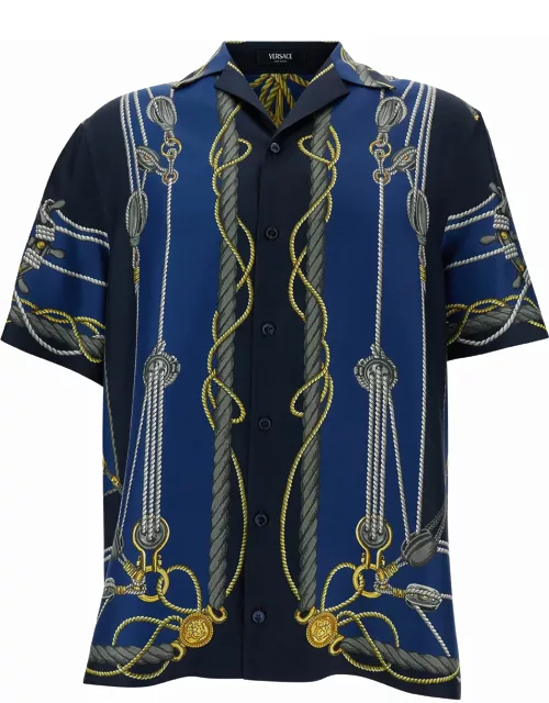 Versace Nautical Print Silk Shirt