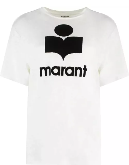 Marant Étoile Zewel Logo Print Linen T-shirt