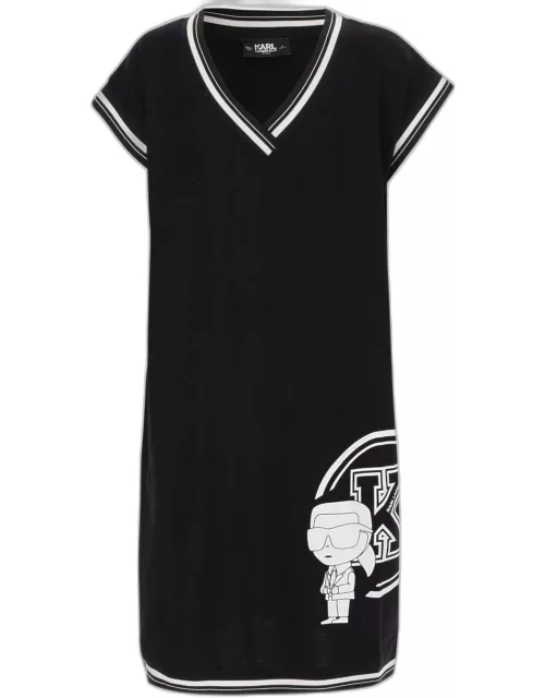 Karl Lagerfeld Stretch Cotton Dress With Logo