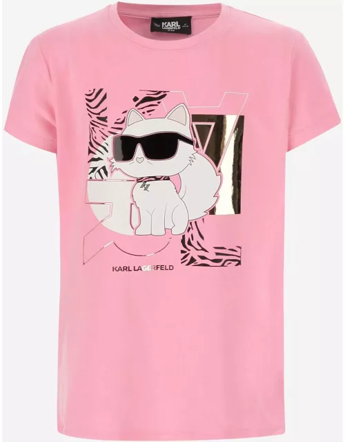 Karl Lagerfeld Cotton Blend T-shirt With Logo