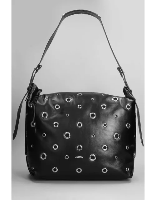 Isabel Marant Leyden Large Shoulder Bag In Black Leather