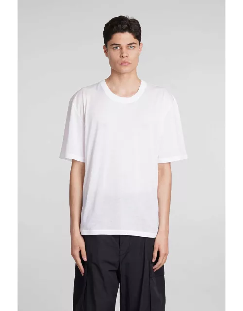 Laneus Crewneck Man T-shirt In White Cotton