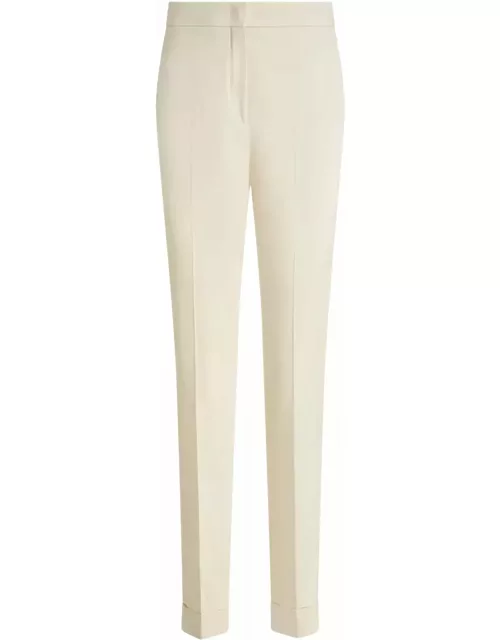Etro Cropped Stretch Trousers In White