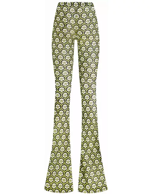 Etro Green Printed Jersey Trouser