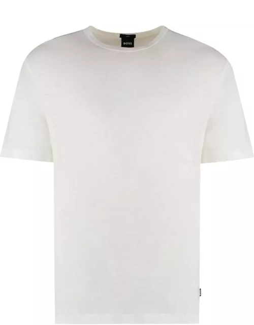 Hugo Boss Linen Crew-neck T-shirt