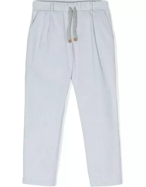Eleventy Light Blue Joggers Pants With Contrasting Drawstring