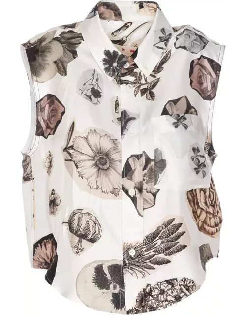 Marni Floral Print Sleeveless Shirt