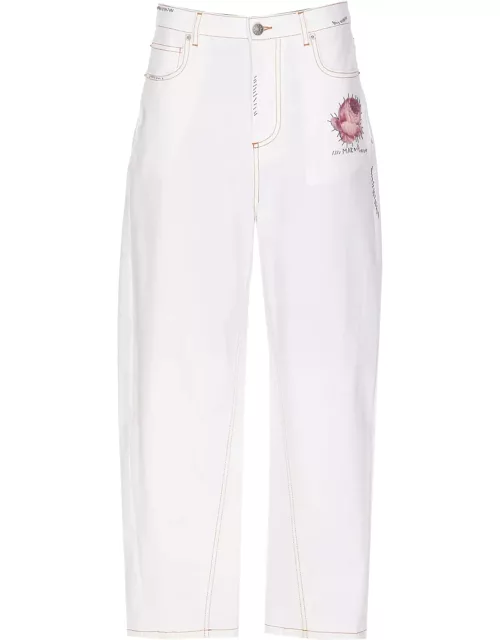 Marni Denim Pants With Flower Patch