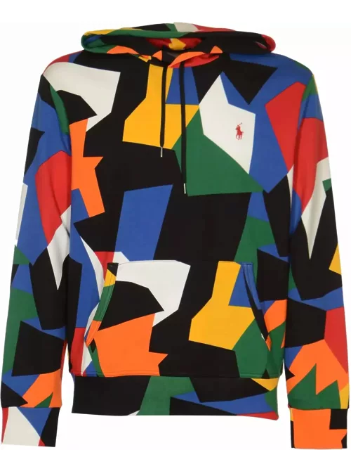 Polo Ralph Lauren Logo Embroidered Puzzle Patterned Hoodie