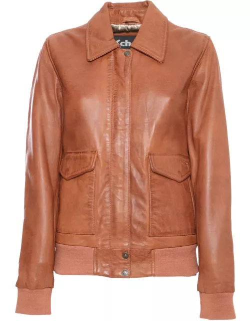 Schott NYC Camel Colored Leather Jacket